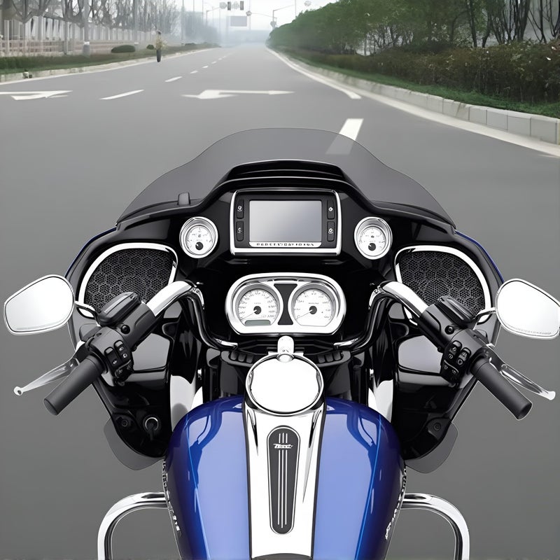 TCMI Inner Fairing Speedometer Radio Speaker Trim Kit Fits For Harley Road Glide 2015-2020 (Replaces : 61400296) Chrome - Image 2
